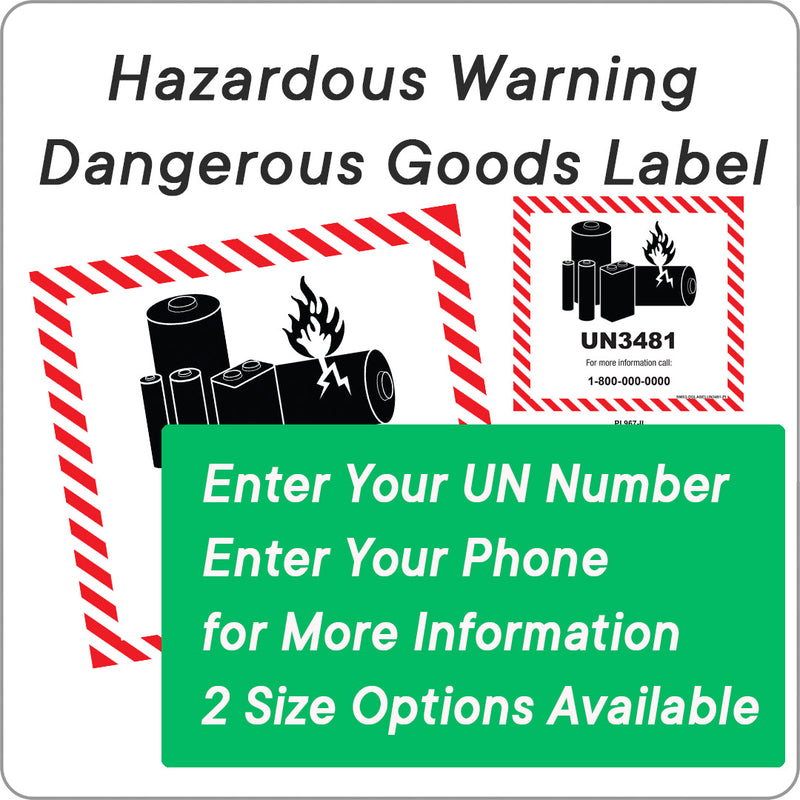 Hazardous Warning Dangerous Goods Label